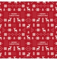 seamless retro red christmas pattern with deers vector image
