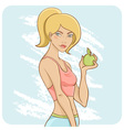sporty fit girl on a diet vector image
