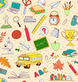 back to school seamless pattern of kids doodles vector image vector image
