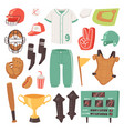 baseball catchers sportswear and batters vector image