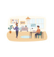 development and testing software scene men vector image
