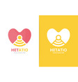 heart and wifi logo combination unique vector image
