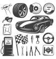 car repair garage icon set vector image vector image