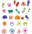 cartoon bacteria collection set bacteria vector image vector image