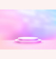 circle podium on vivid illuminated room realistic vector image vector image
