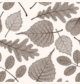 high detail skeleton leaf seamless pattern vector image