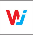 initial wj letter logo vector image vector image