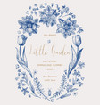 invitation with tulips rose hips vector image vector image