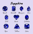 Types of cuts of sapphire Royalty Free Vector Image