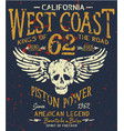 west coast motorcycle biker company american club vector image