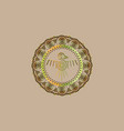 aztec bird round frame sign ancient symbols vector image