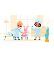 kids playing doctor boy and girl vector image