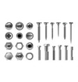 metal screw set stainless bolt hardware vector image
