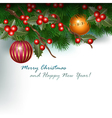 postcard with holly vector image