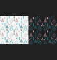 seamless pattern with floral elements fantasy vector image vector image