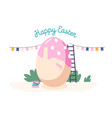 colorful easter egg with polka dots pattern vector image vector image
