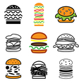 logo icons burger vector image vector image