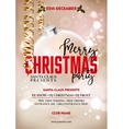 merry christmas party poster design template vector image