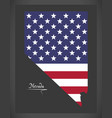 nevada map with american national flag vector image