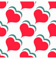 seamless pattern valentines day red heart vector image