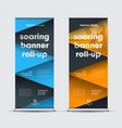 set of roll-up banners with intersecting black vector image