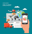 worldwide delivery flat style design vector image vector image