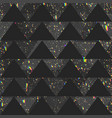 black triangle pattern with grunge spots vector image vector image