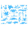 cartoon blue dripping water drops splashes vector image