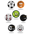 cute cartoon sports balls mascot characters vector image
