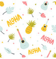 seamless pattern with hawaiian summer elements vector image vector image