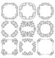 set of square vintage elegant frames vector image