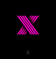 x monogram pink strips network web ui icon vector image vector image