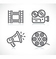 cinema or movie film icons vector image vector image