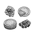 ink sketch set blini vector image