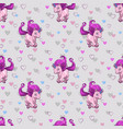 seamless pattern with cute cartoon little unicorn vector image vector image
