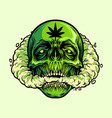 skull smoking a marijuana vector image vector image