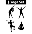 yoga silhouette set vector image