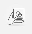 blood glucose report or test in hand concept line vector image