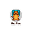 cat mascot logo design vector image