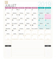 french calendar - july 2019 vector image