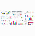 graphs and charts business statistics for data vector image