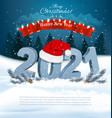 holiday christmas background with santa hat vector image vector image