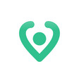 pin location love shape symbol design vector image vector image