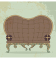 retro brown leather sofa heart shaped vector image vector image