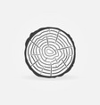 trunk slice with tree rings concept icon vector image