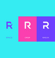 set letter r minimal logo icon design template vector image