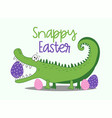 snappy easter- funny alligator with easter eggs vector image