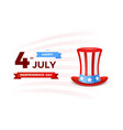 4th july with usa flag independence day banner vector image vector image