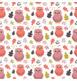 autumn pattern with owl vector image vector image