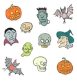 colorful halloween characters set vector image
